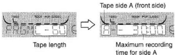 AIWA CXNA222 - Press numbered buttons on the remote control to designate the tape length. - 1
