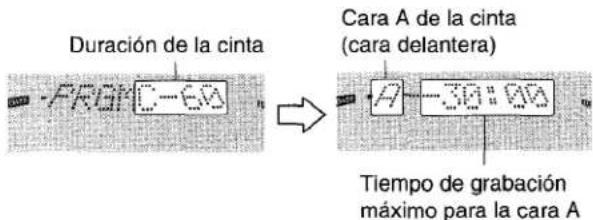AIWA CXNA303 - Pulse los botones numerados del control remoto para designar la duración de la cinta. - 1