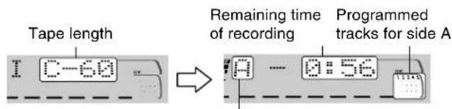 AIWA CXNAJ54 - Press numbered buttons 0-9 on the remote control to designate the tape length. - 1