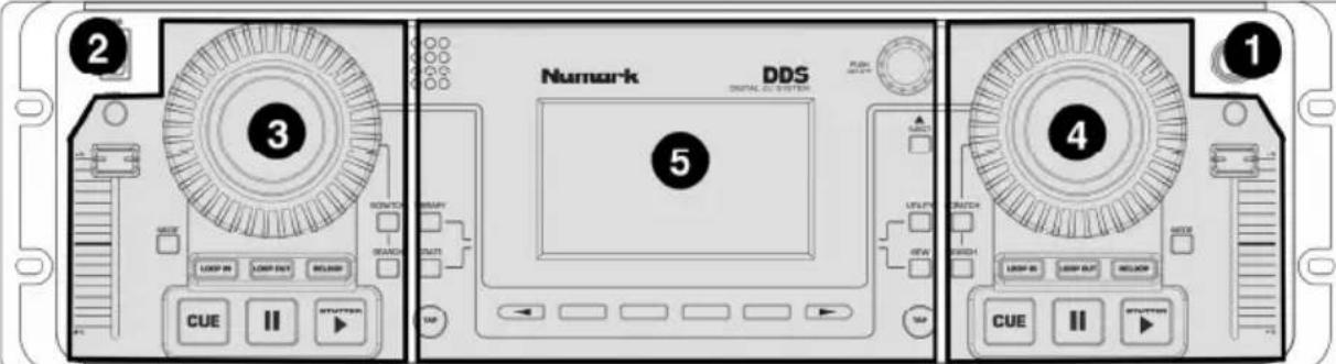 NUMARK DDS80 - PANORAMICA PANNELLO ANTERIORE - 1