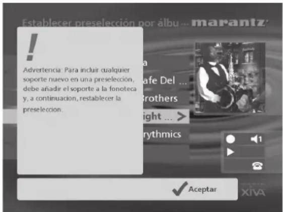 MARANTZ DH9500 - Para seleccionar la música correspondiente a una preselección: - 1