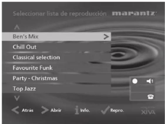 MARANTZ DH9500 - Para examinar la fonoteca por listas de reproducción - 1