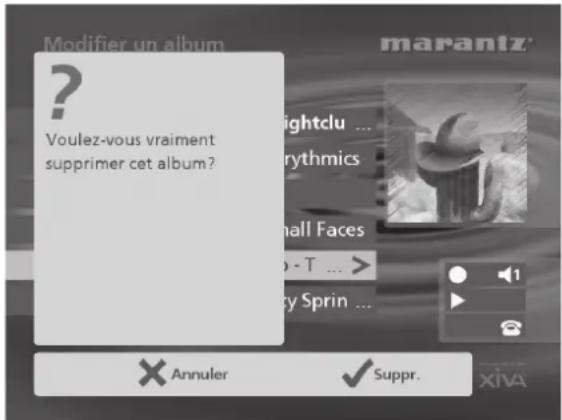 MARANTZ DH9500 - Suppression d'albums, de pistes ou de listes de lecture - 1