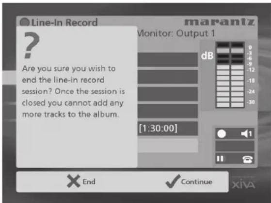 MARANTZ DH9500 - To end a line-in recording session - 1