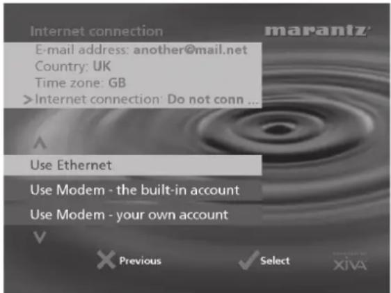 MARANTZ DH9500 - To connect your Music Server to an Internet Account - 1