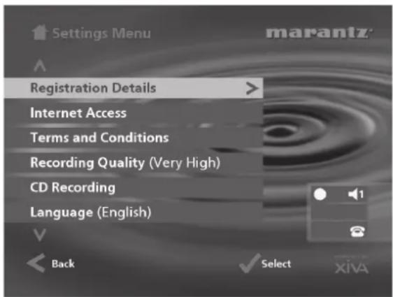 MARANTZ DH9500 - To display the Settings Menu - 1