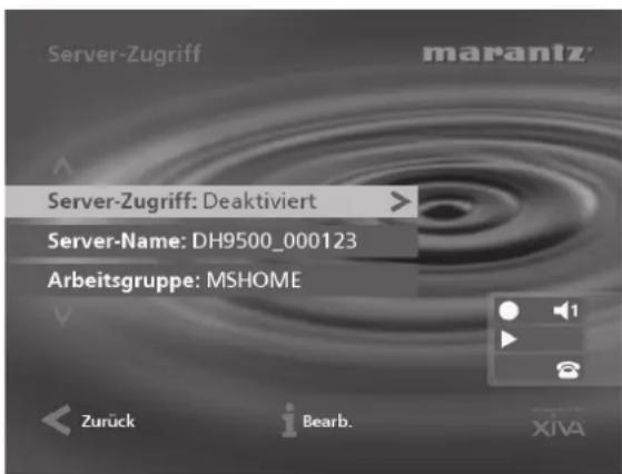 MARANTZ DH9500 - VERWENDEN DES MUSIC SERVERS MIT EINEM TRAGBAREN PLAYER - 2