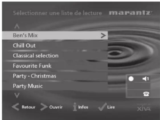 MARANTZ DH9500 - Pour parcourir la médiathèque par liste de lecture - 1