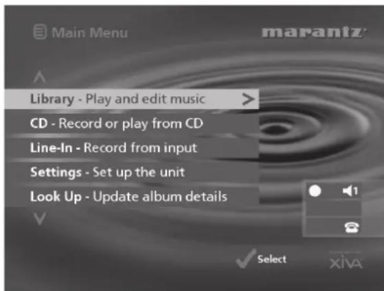 MARANTZ DH9500 - THE MUSIC SERVER MAIN MENU - 1