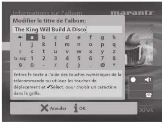 MARANTZ DH9500 - Pour sélectionner des lettres à partir de la grille - 1