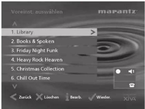 MARANTZ DH9500 - So suchen Sie in der Bibliothek nach Voreinstellungen - 1
