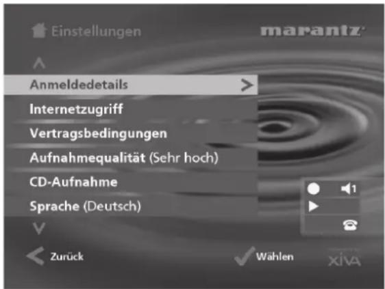 MARANTZ DH9500 - So zeigen Sie das Menü „Einstellungen“ an - 1