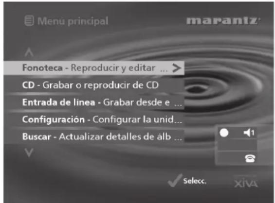 MARANTZ DH9500 - MENÚ PRINCIPAL DE MUSIC SERVER - 1