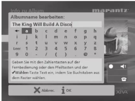 MARANTZ DH9500 - So wählen Sie die Buchstaben aus dem Raster aus - 1