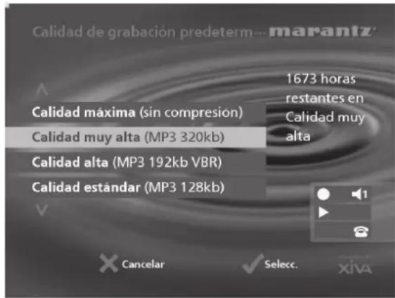 MARANTZ DH9500 - Calidad de grabación predeterminada - 1