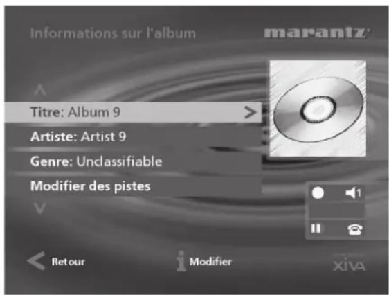 MARANTZ DH9500 - Pour éditer les informations sur l'album - 1