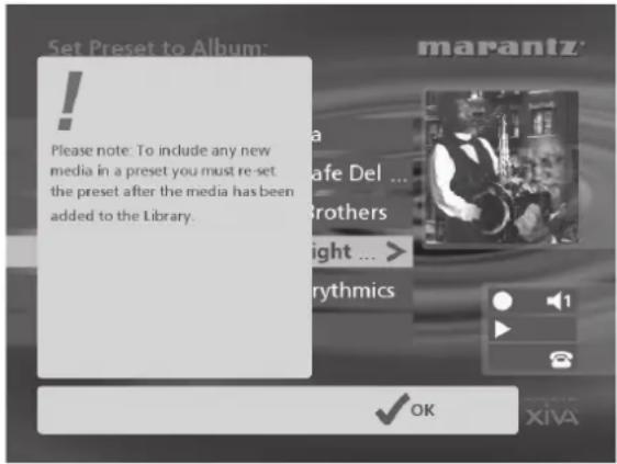 MARANTZ DH9500 - To select the music for a preset: - 1