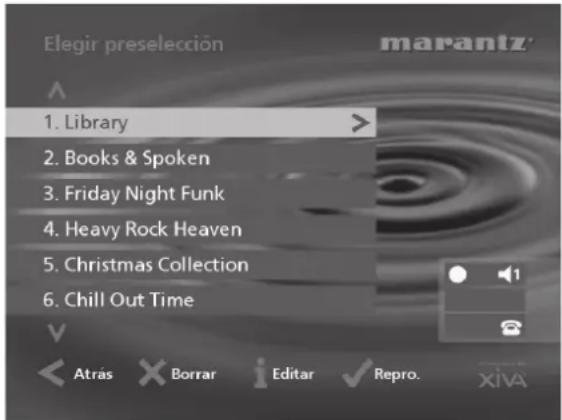 MARANTZ DH9500 - Para visualizar la biblioteca mediante preselecciones - 1