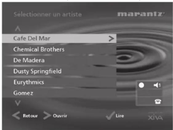 MARANTZ DH9500 - Pour parcourir la médiathèque par artiste - 1