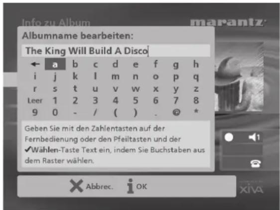 MARANTZ DH9500 - So wählen Sie die Buchstaben aus dem Raster aus - 1