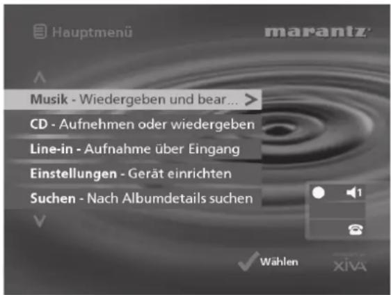 MARANTZ DH9500 - DAS MUSIC SERVER-HAUPTMENÜ - 2