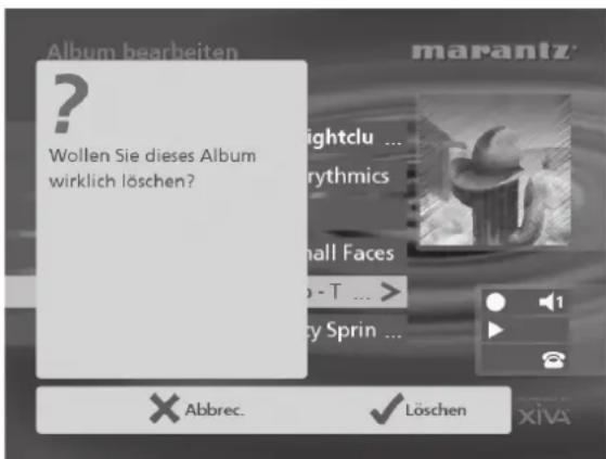 MARANTZ DH9500 - Löschen von Alben, Titeln oder Playlisten - 2