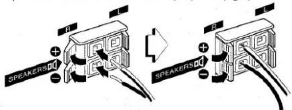AIWA NSXV2100 - Connect the right and left speakers to the main unit. - 1
