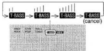 AIWA NSXV8000 - Press the T-BASS button. - 1