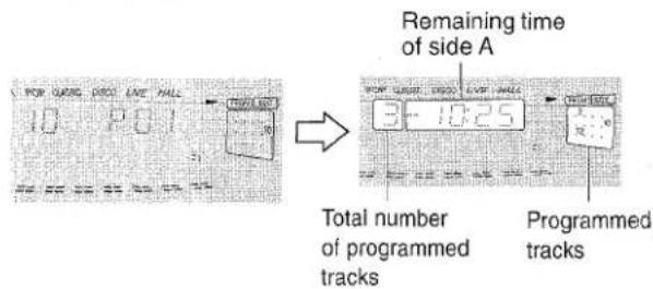 AIWA NSXMT90 - Repeat step 5 for the rest of the tracks for side A. A track whose playing time is longer than the remaining time cannot be programmed. - 1