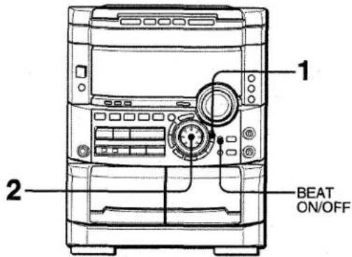 AIWA NSXMT725 - Pour changer le niveau du volume du type de rythme - 1