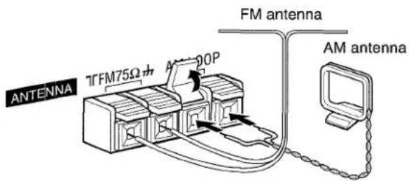 AIWA NSXMT725 - Connect the supplied antennas. - 1