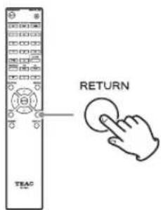 TASCAM CD240 - Une fois les réglages terminés, appuyez sur la touche RETURN pour fermer l'écran de menu. - 1