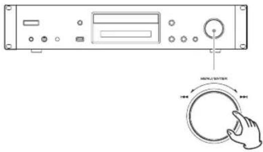 TASCAM CD240 - Tournez la molette MENU/ENTER (▶/▶) pour sélectionner une piste et appuyez sur la touche Lecture/Pause (▶/II). - 1