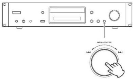 TASCAM CD240 - Appuyez sur la molette MENU/ENTER (I< /  1). - 1
