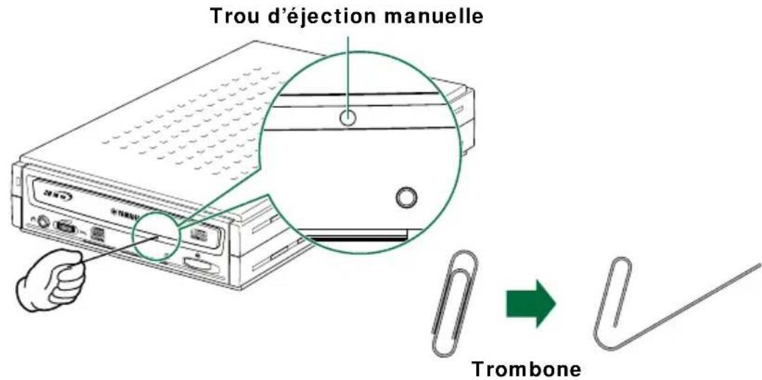 YAMAHA CRW2200SX - Ejection d'urgence d'un disque - 1