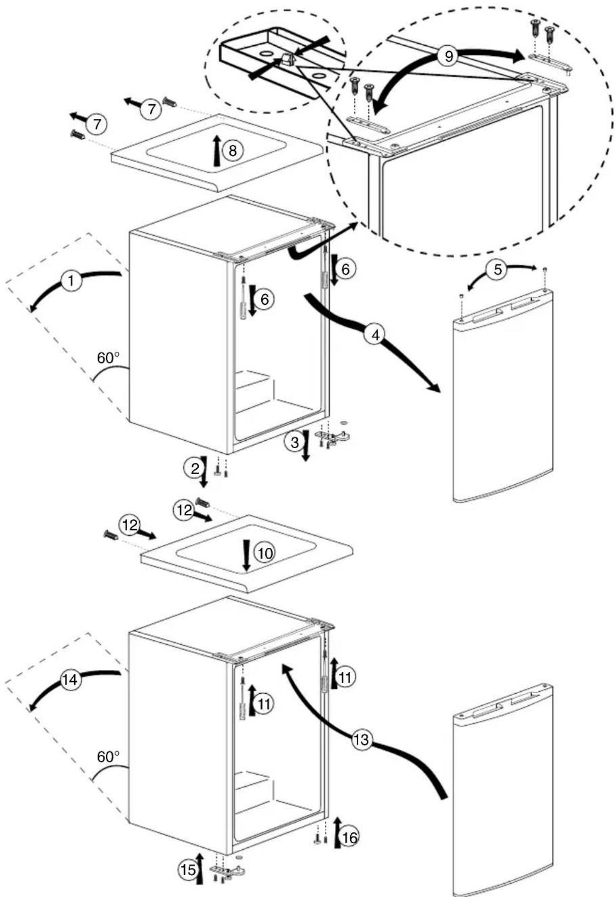 BEKO TSE 1402 X - Türanschlag umkehren - 1