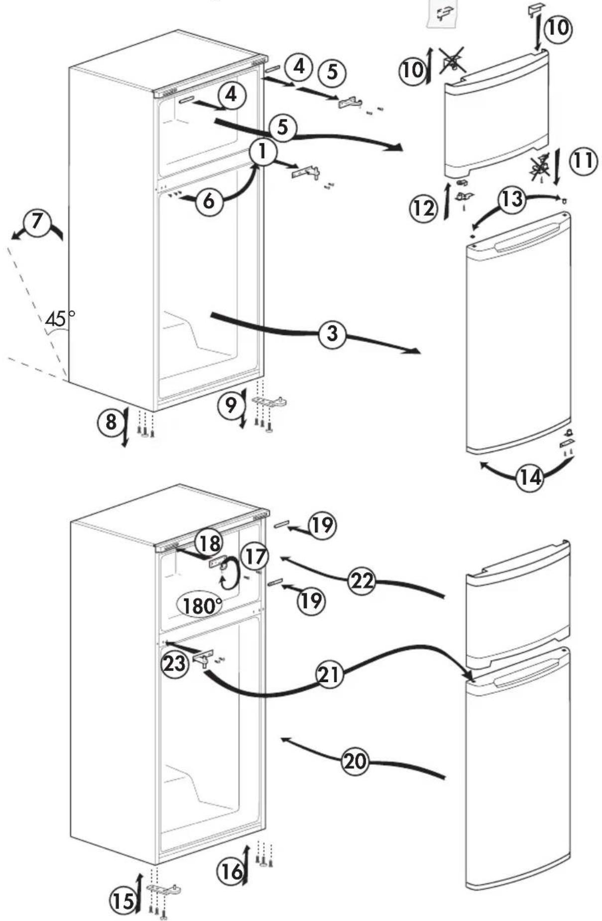 BEKO RDM 6106 - De deuren omkeren - 1