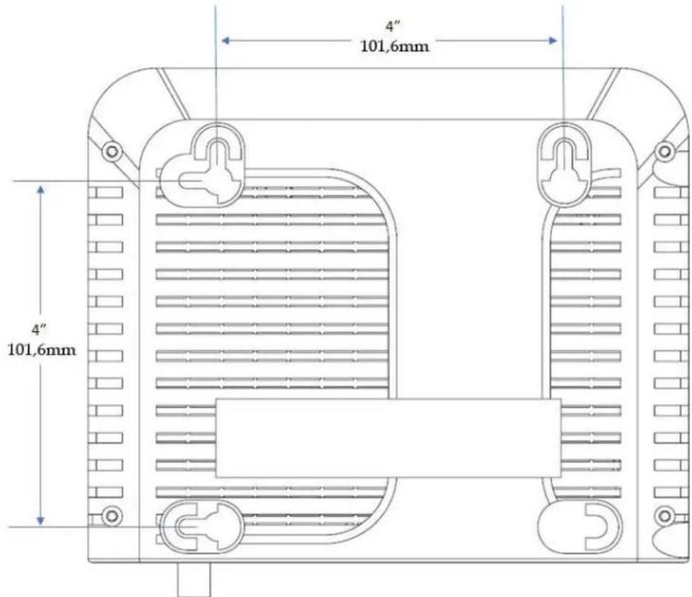CISCO EPC3212 - Emplacement et dimensions des encoches de fixation murale - 1