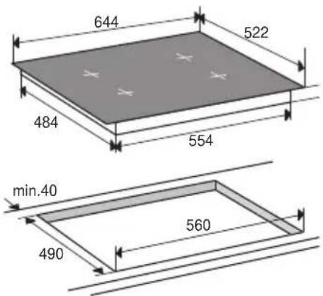 Pelgrim IDK694 - Dimensions pour l'encastrement - 1