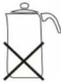 CLATRONIC EKI 3569 - Do not use the following types of pots : - 2