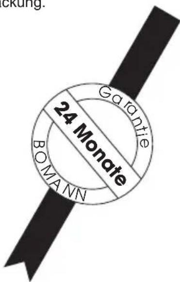 BOMANN CB 1260 - Wir übernehmen für dieses Gerät 24 Monate Garantie zu den nachstehenden Bedingungen. - 1