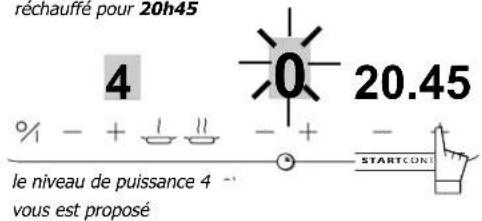 DE DIETRICH DTI309 - 2- Entrez l'heure de fin de rechauffage. - 1