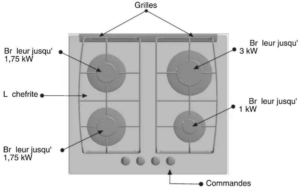 CONSTRUCTA CA28390 - Ainsi se présente votre table de cuisson : - 1