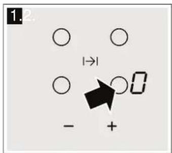 CONSTRUCTA CA431230N - Selecting the hotplate and the power level - 1