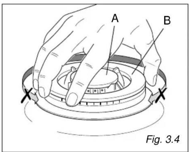 M-SYSTEM MCGW30IX - CORRECT POSITION OF TRIPLE RING BURNER - 2