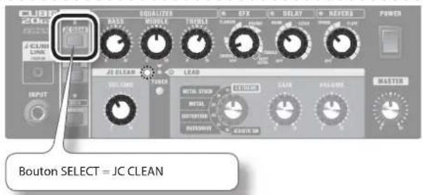CUBS 2001 EQUALIZER MAX MINUTE TAWALL N CPX N DELAY N REVERS POWER CLUBS LINK START JCI CLEAN LEAD VOLUME POWER METAL STICK EXTRUST CAIR AVGURE MASTER INPUT METAL INTERTOR OUTRUST PRESITIVE 4200X 50 Bouton SELECT = JC CLEAN