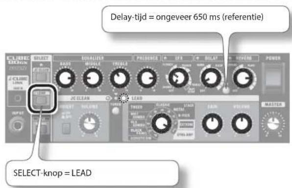 Delay-tijd = ongeveer 650 ms (referentie) SELECT-knop = LEAD