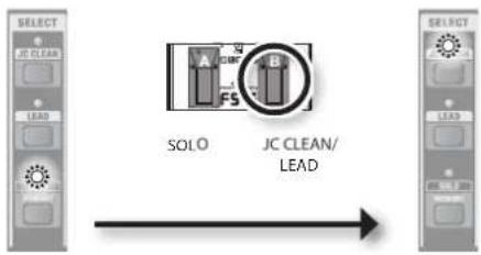 ROLAND CUBE 40GX - SPITZE (TIP): JC CLEAN/LEAD / RING: SOLO-Buchse - 6