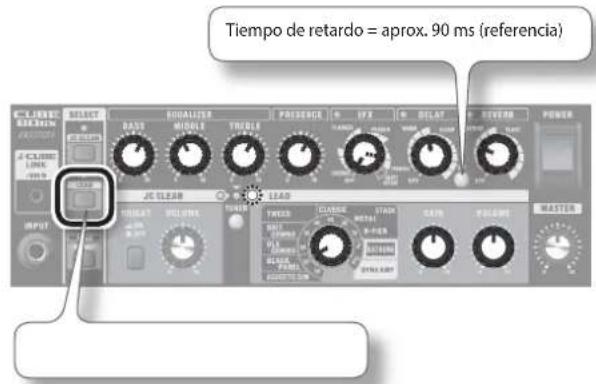 Tiempo de retardo = aprox. 90 ms (referencia) SELECT BASE MODEL TRENDER PULSECH N FTR N RELAT RIVERB POWER JCE CLEAR LOAD TROGAT SOLVATE TRENDER CLASSE STOCK METHAL OIL POLENT MASTER