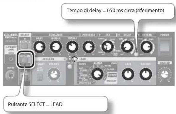 Tempo di delay = 650 ms circa (riferimento) Pulsante SELECT = LEAD